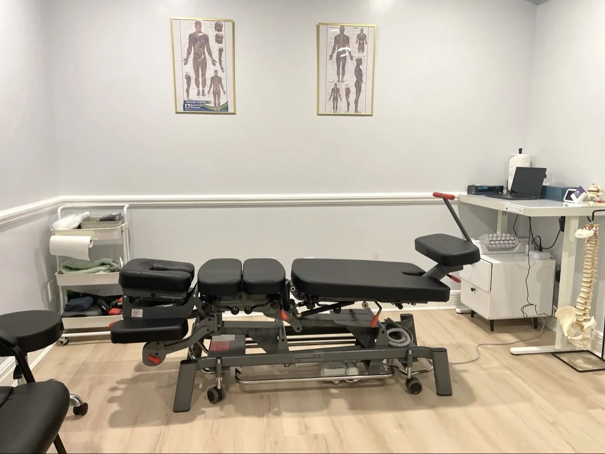 Chiropractic adjustment room at The Point Chiropractic and Acupuncture in Mineola, NY