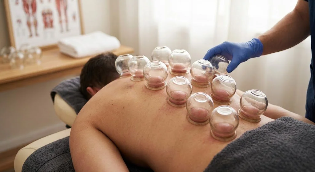 Cupping therapy at The Point Chiropractic and Acupuncture in Mineola, NY