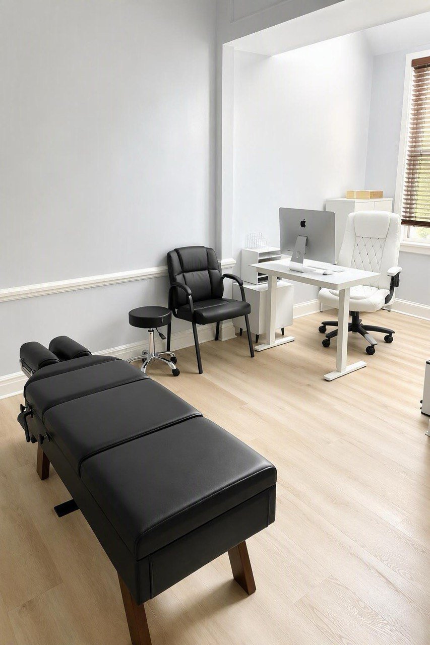 Treatment room at The Point Chiropractic and Acupuncture in Mineola, NY