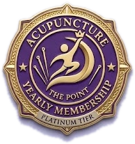 Logo for Acupuncture The Point, a membership program with a platinum tier.