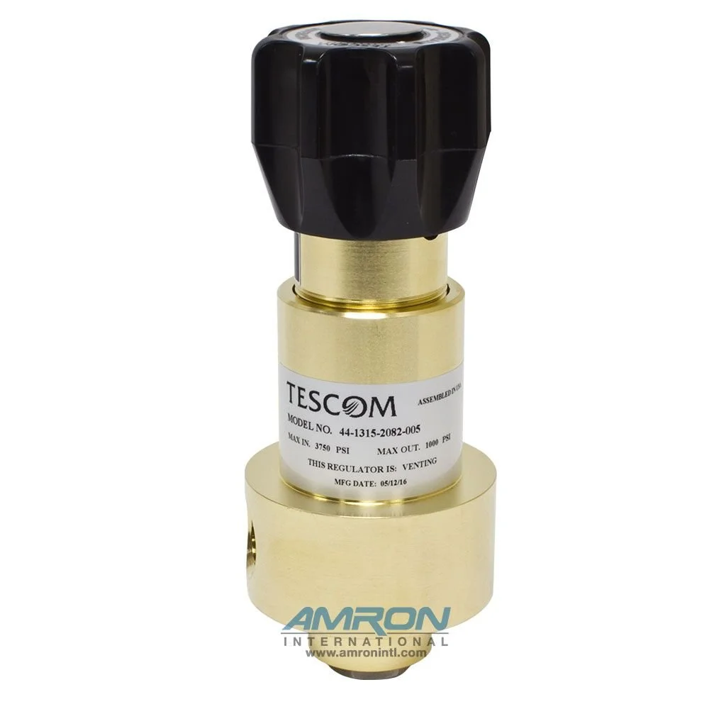 TESCOM Regulator Brass, Inlet 3750 PSIG, Outlet 0-1000 PSIG, 1/2 NPTF