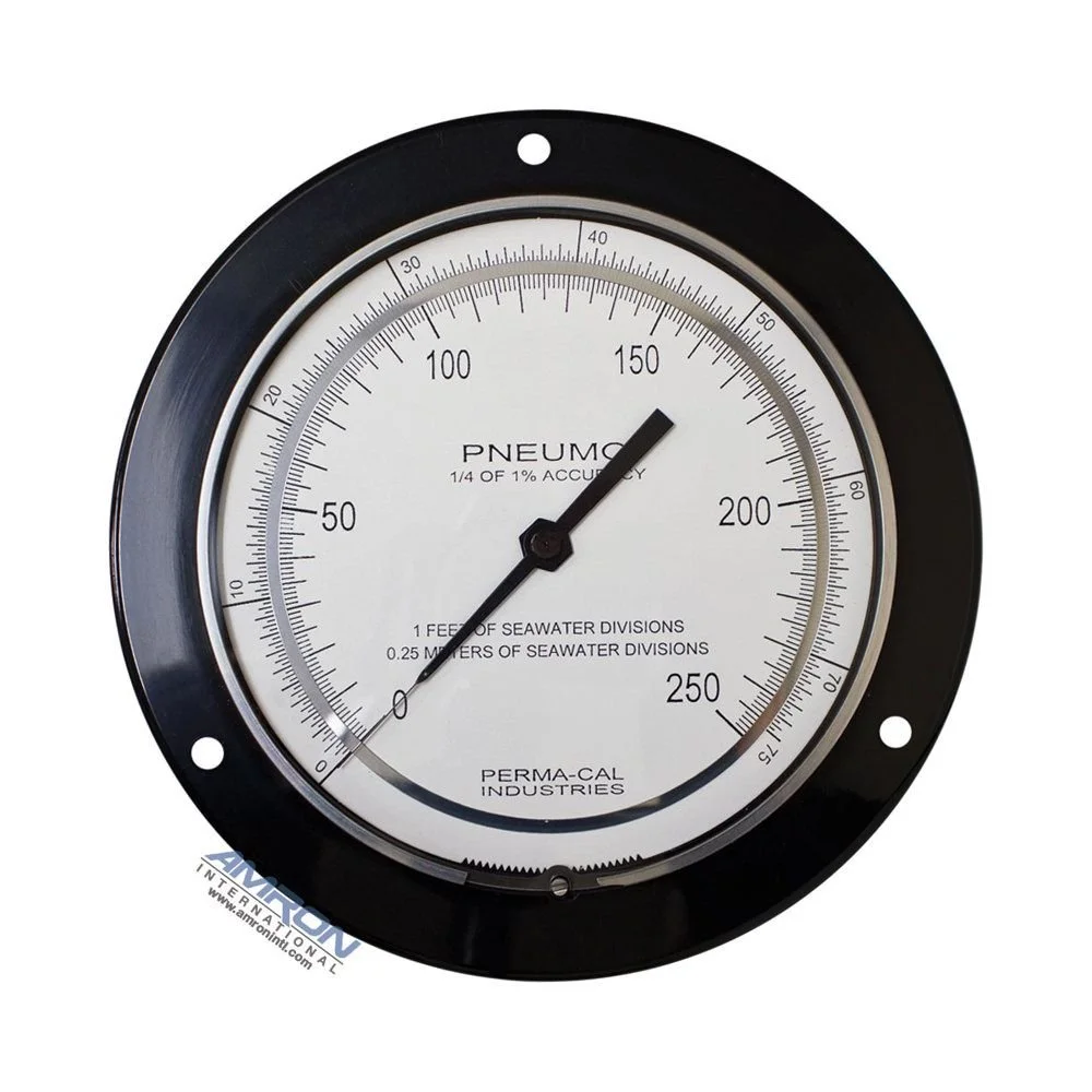 Perma-Cal 6-Inch Pneumo Depth Gauge 0.25% Accuracy 250 FSW / 76 MSW