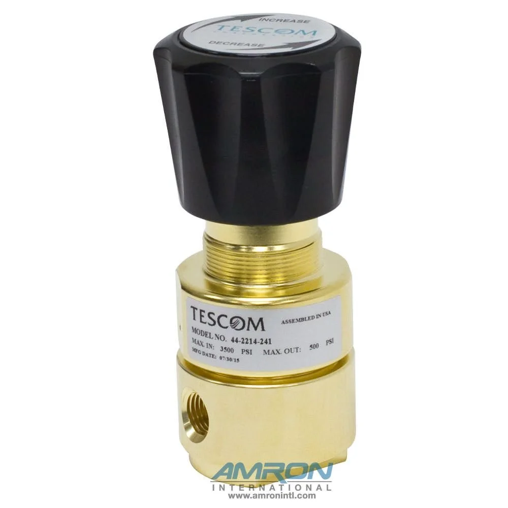 TESCOM Regulator, Inlet 3500 PSIG, Outlet 0-500 PSIG, 1/4 IN. NPTF