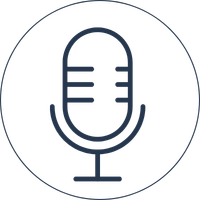 illustration of a vintage microphone inside a circle