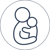 Icon of an adult holding a child
