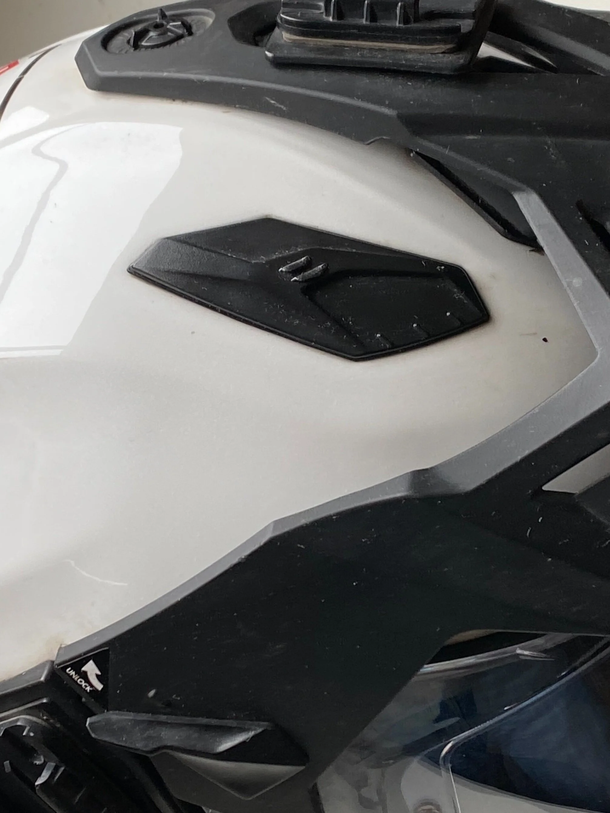 One of the side vents on the helmet