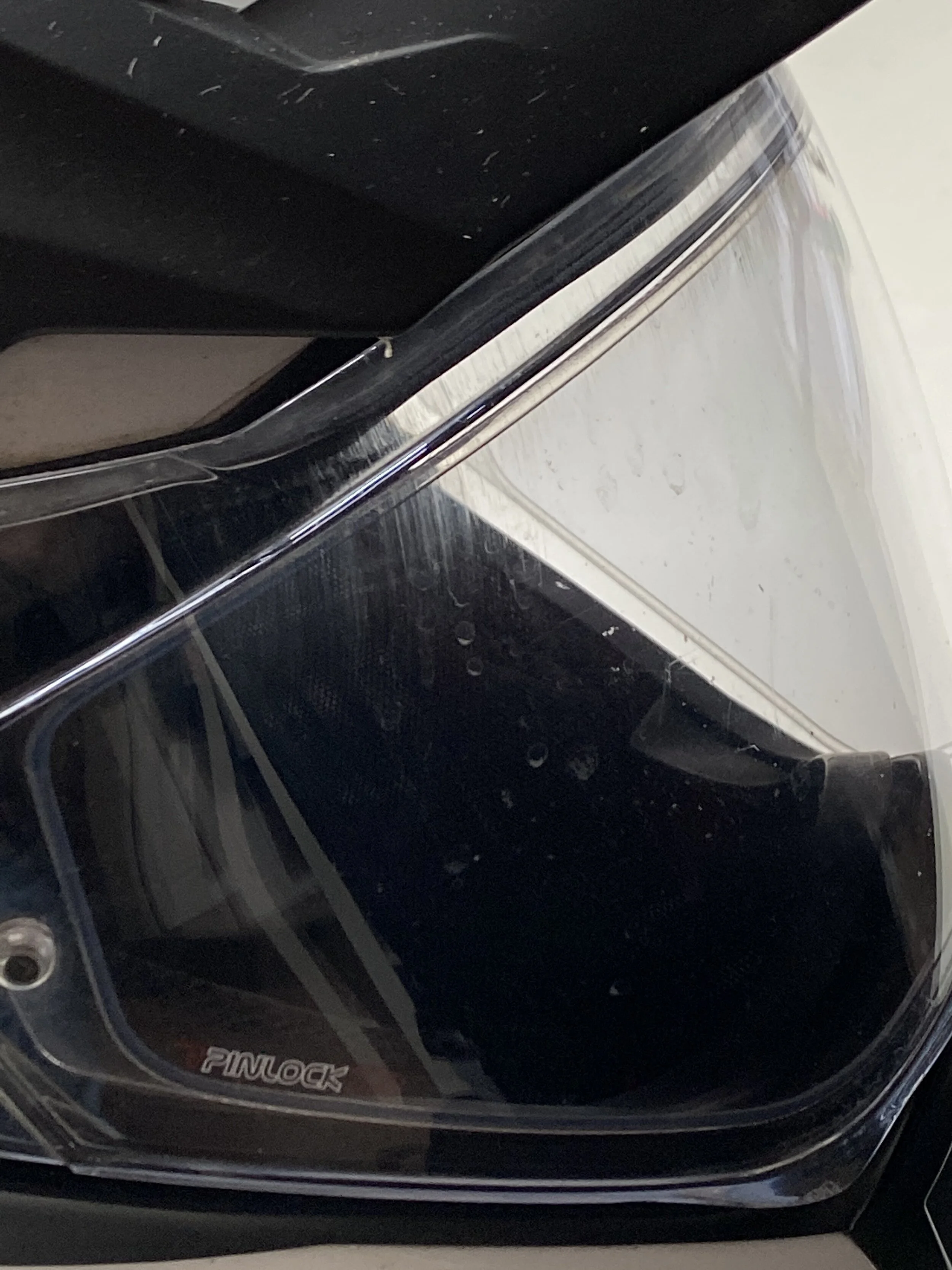 Scratching on the visor, out of eyeline though