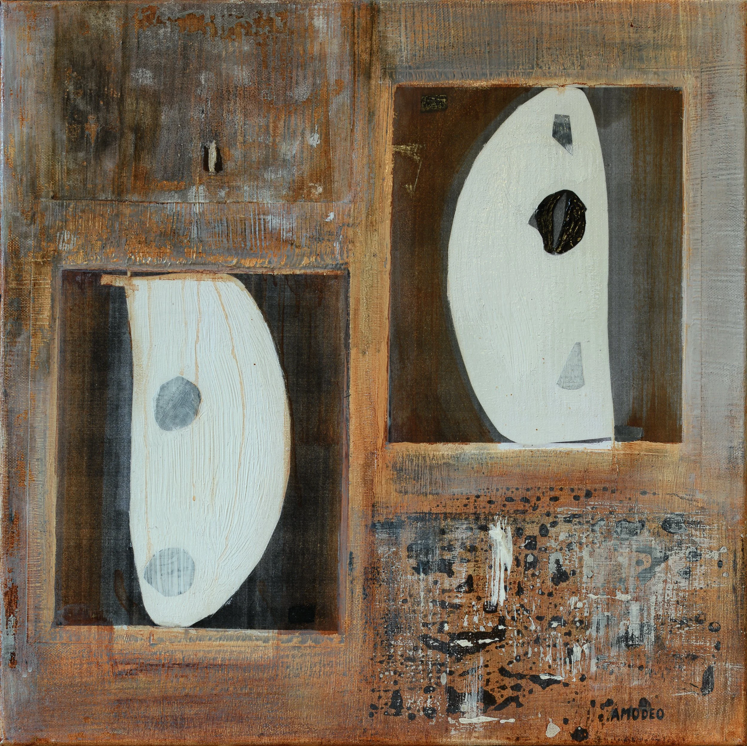 Dialoghi permanenti 
tecnica mista su tela, 50 x 50 cm, 2022
