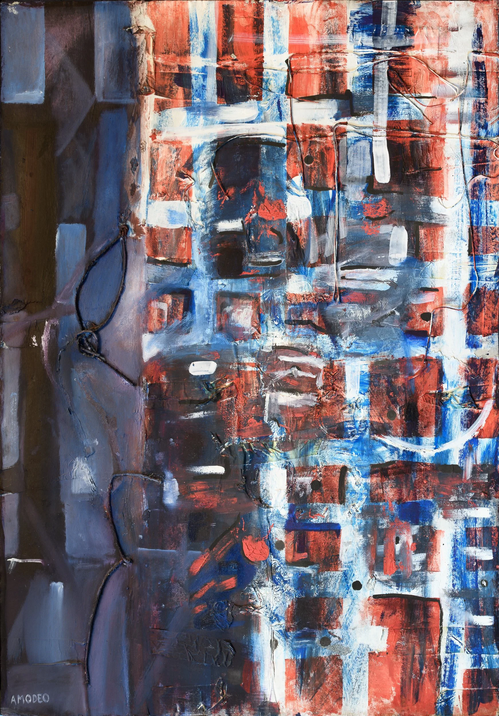  Contatti mentali 
tecnica mista su cartoncino e tela, 101 x 71 cm, 2020
