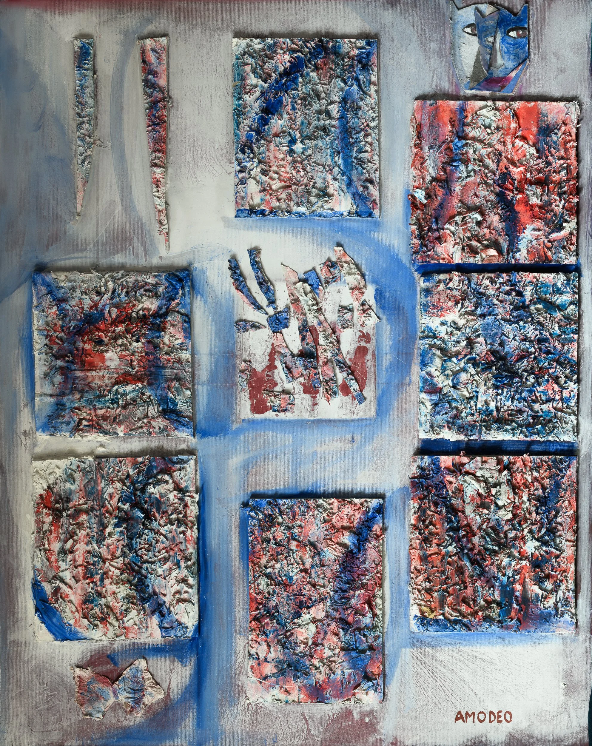 Bastet sul campo di battaglia 
tecnica mista su tela, 100 x 80 cm, 2019

