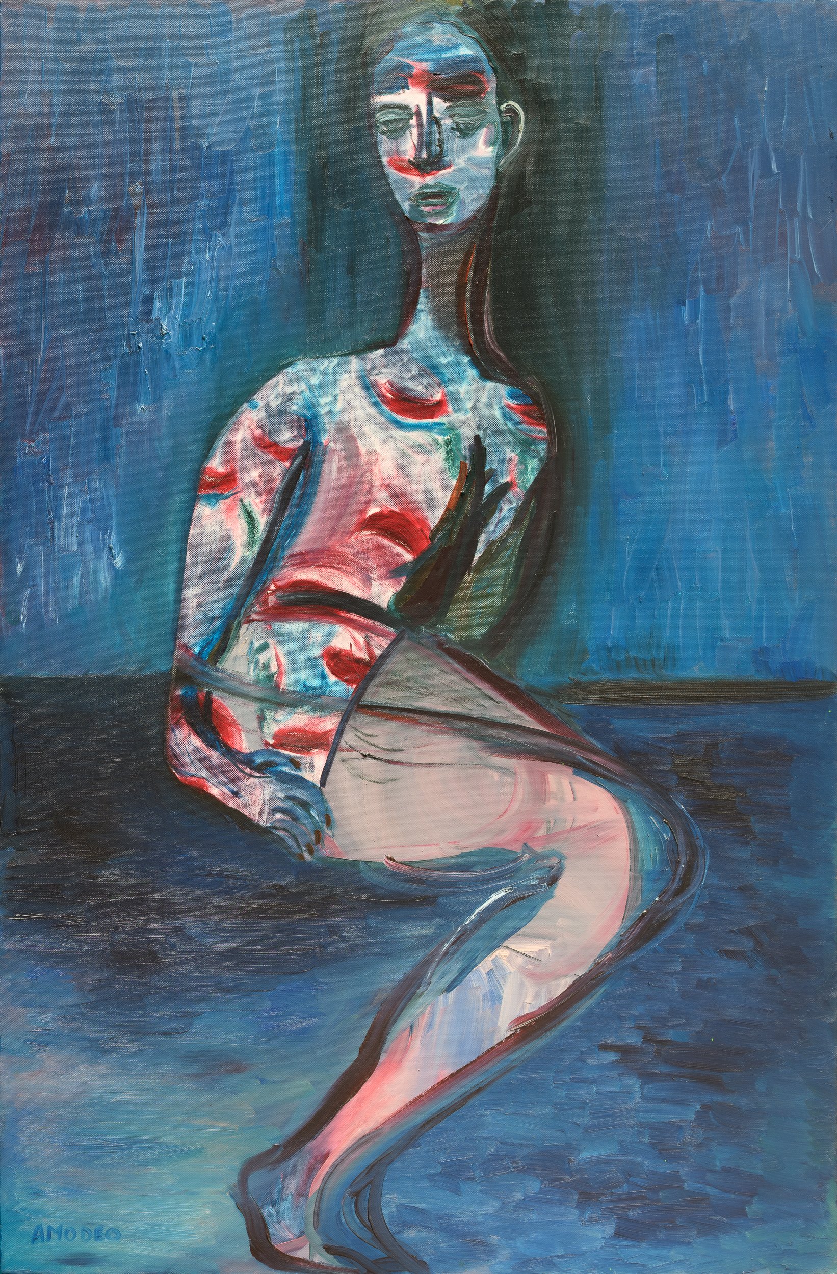  Donna che assorbe amore 
olio su tela 120 x 80 cm, 2010
