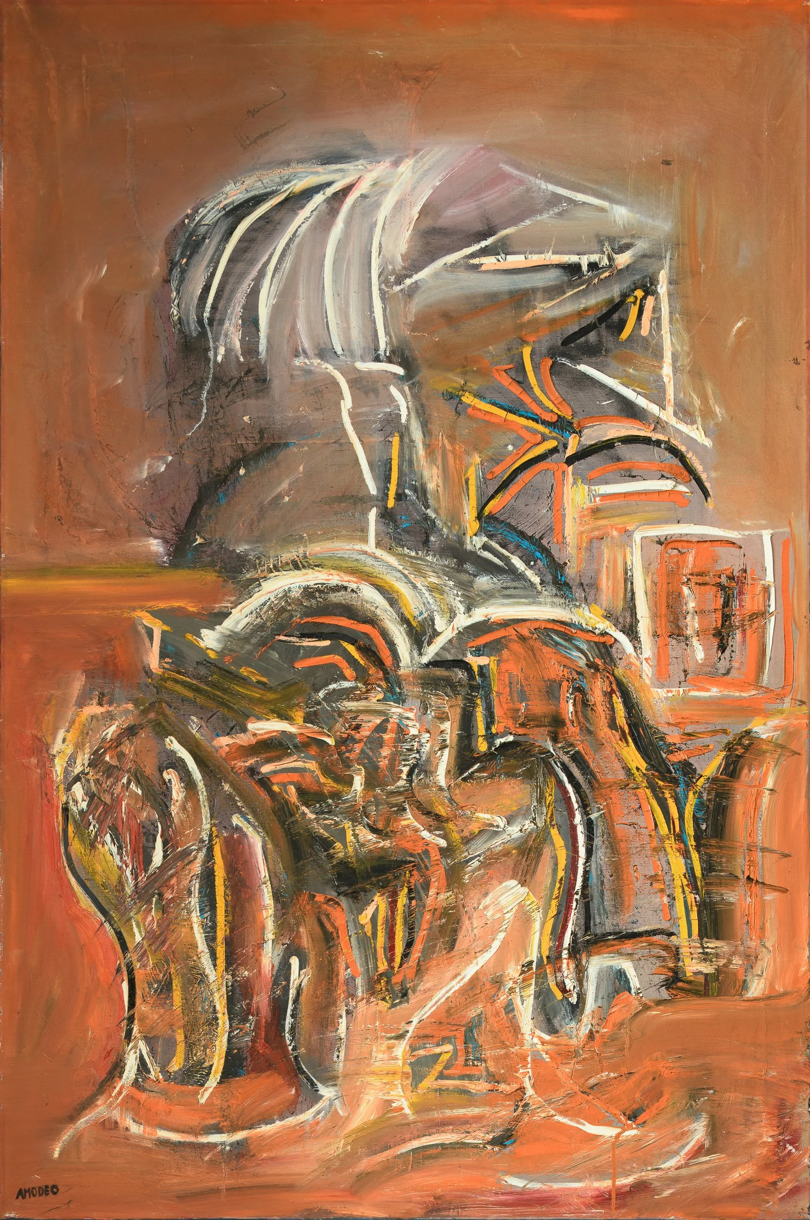  la carezza del cervello 
olio su tela, 120 x 80 cm, 1985
