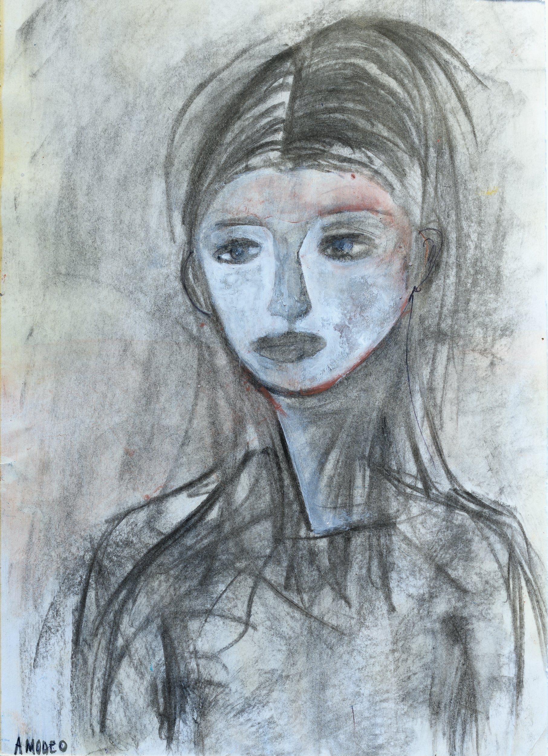  Scava la terra nel cielo 
olio su carta e tavola, 40 x 29 cm, 2016
