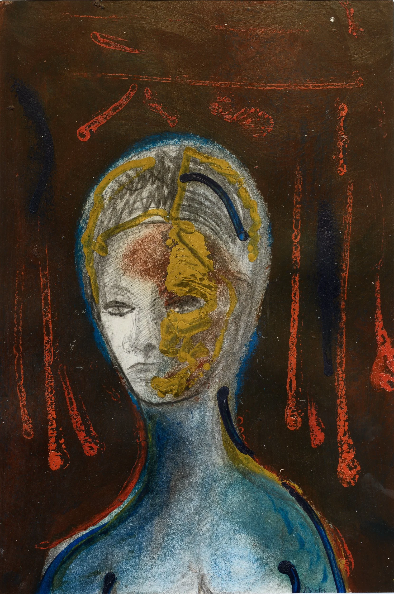  Il corpo in festa 
tecnica mista su carta e tavola, 42 x 29 cm, 2017
