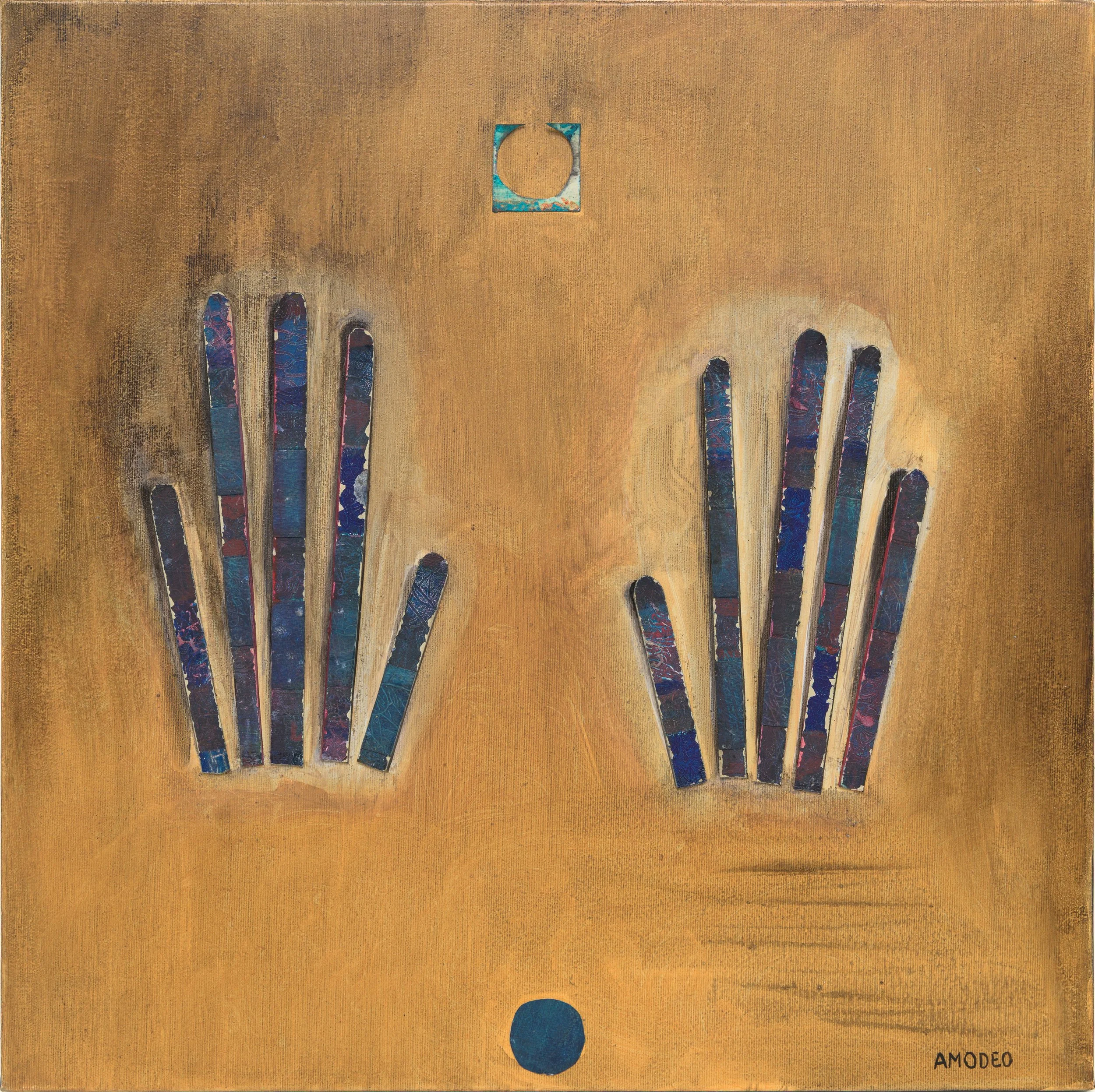  Mi immergo 
tecnica mista su tela, 50 x 50 
cm, 2025
