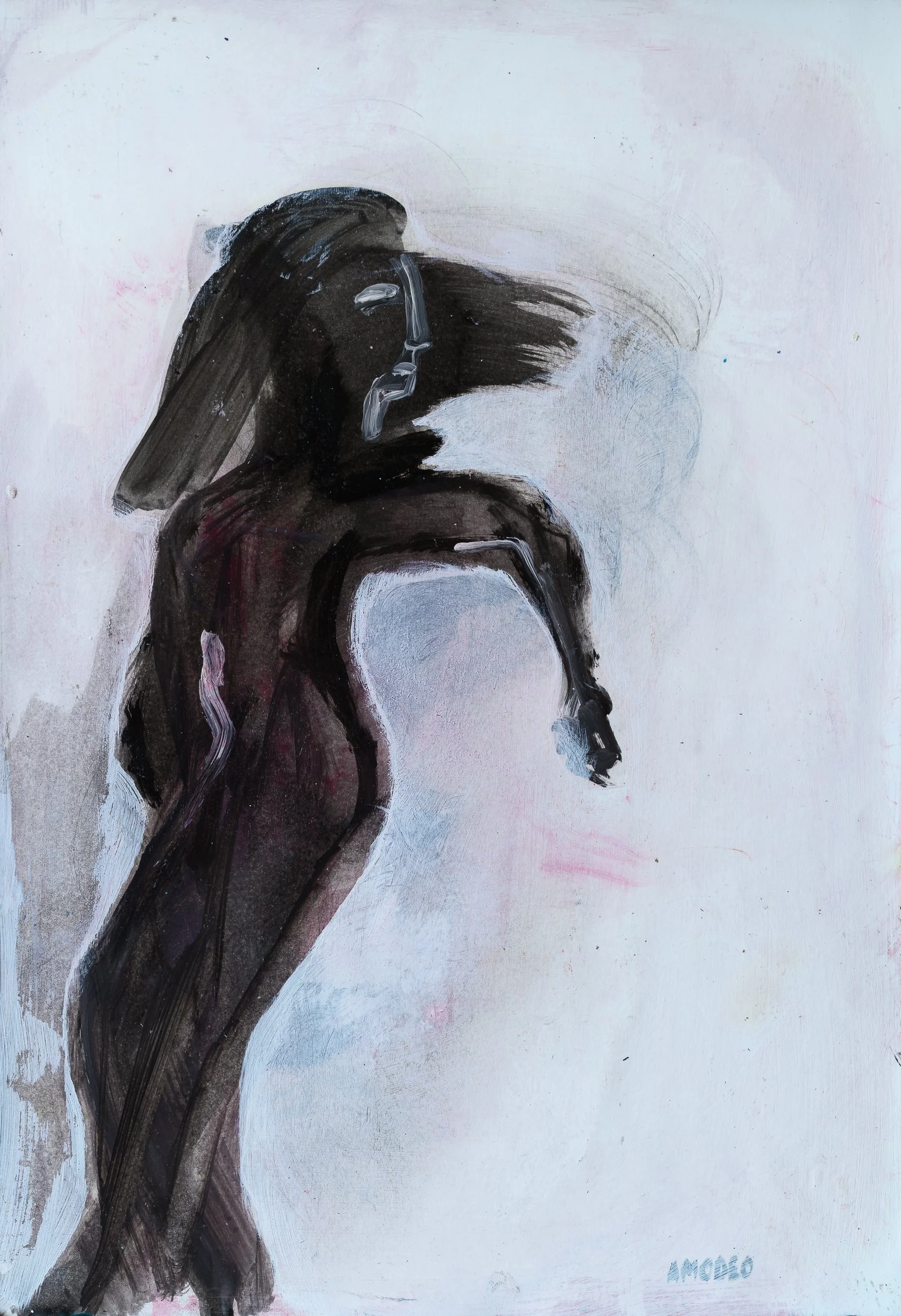  Invocazione muta 
olio su cartoncino, 48 x 33 cm, 2023
