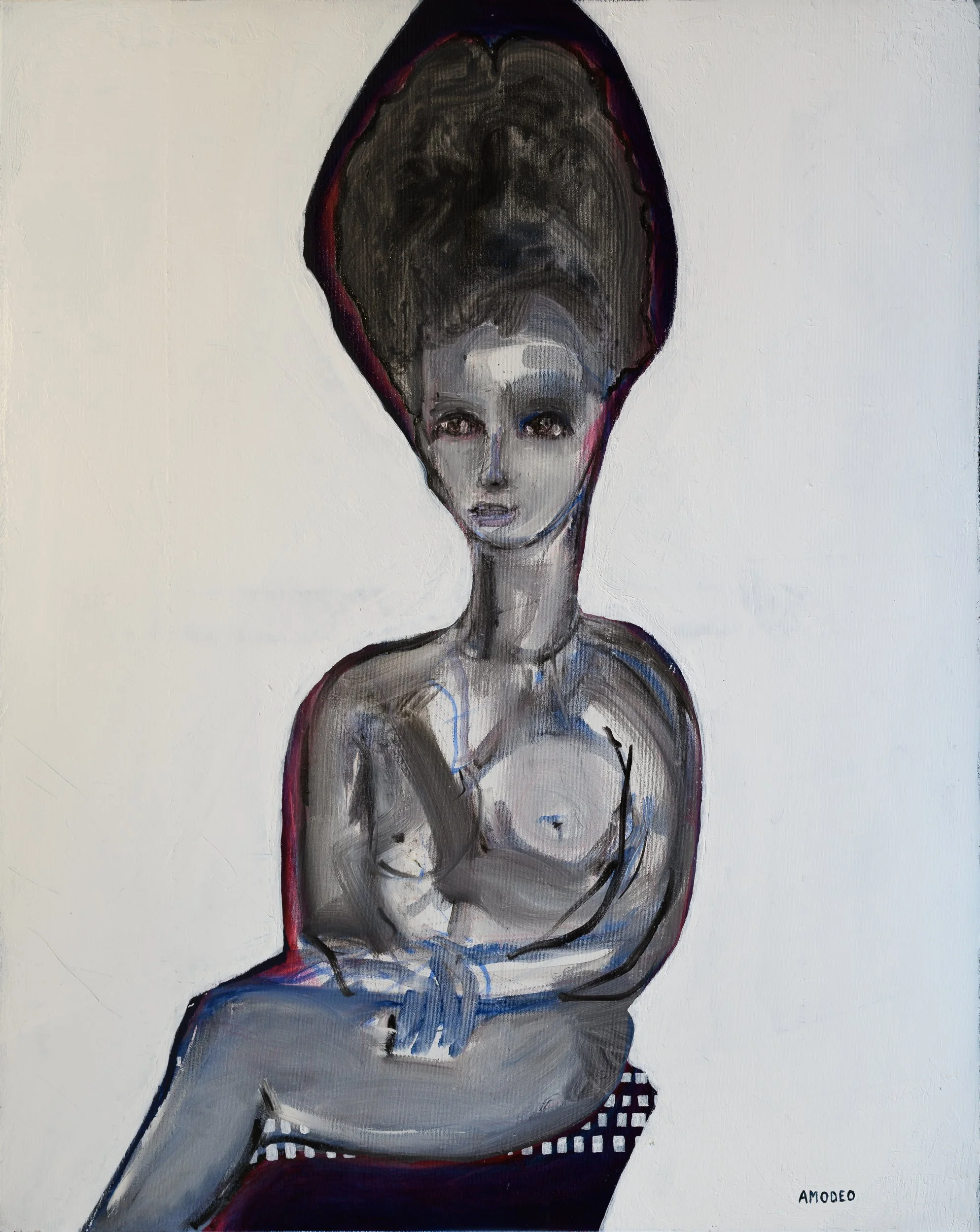  La Regina tout court 
tecnica mista su tela, 100 x 80 cm, 2021
