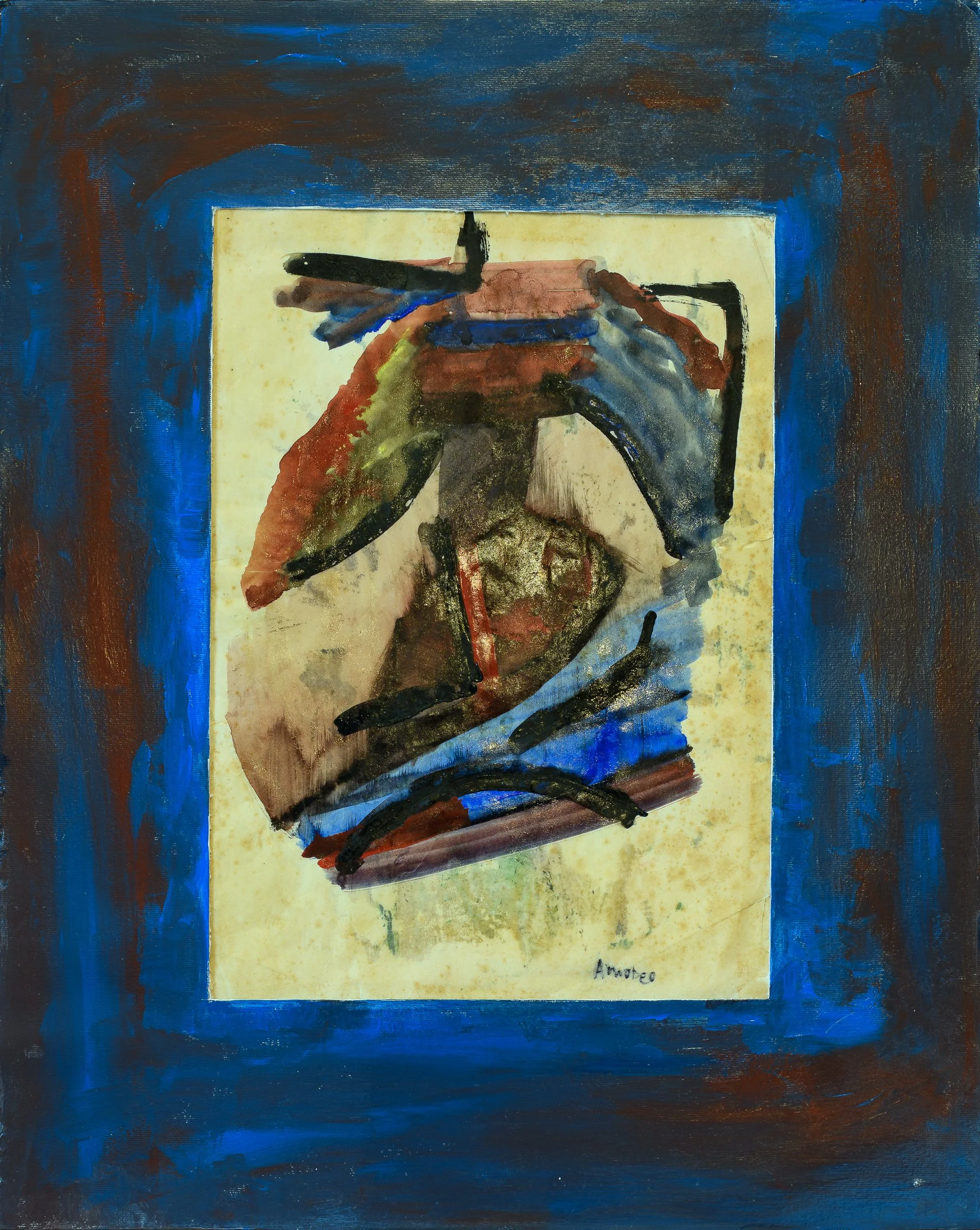 L'abbraccio 
tempera su carta, 33 x 24 cm, 1998

