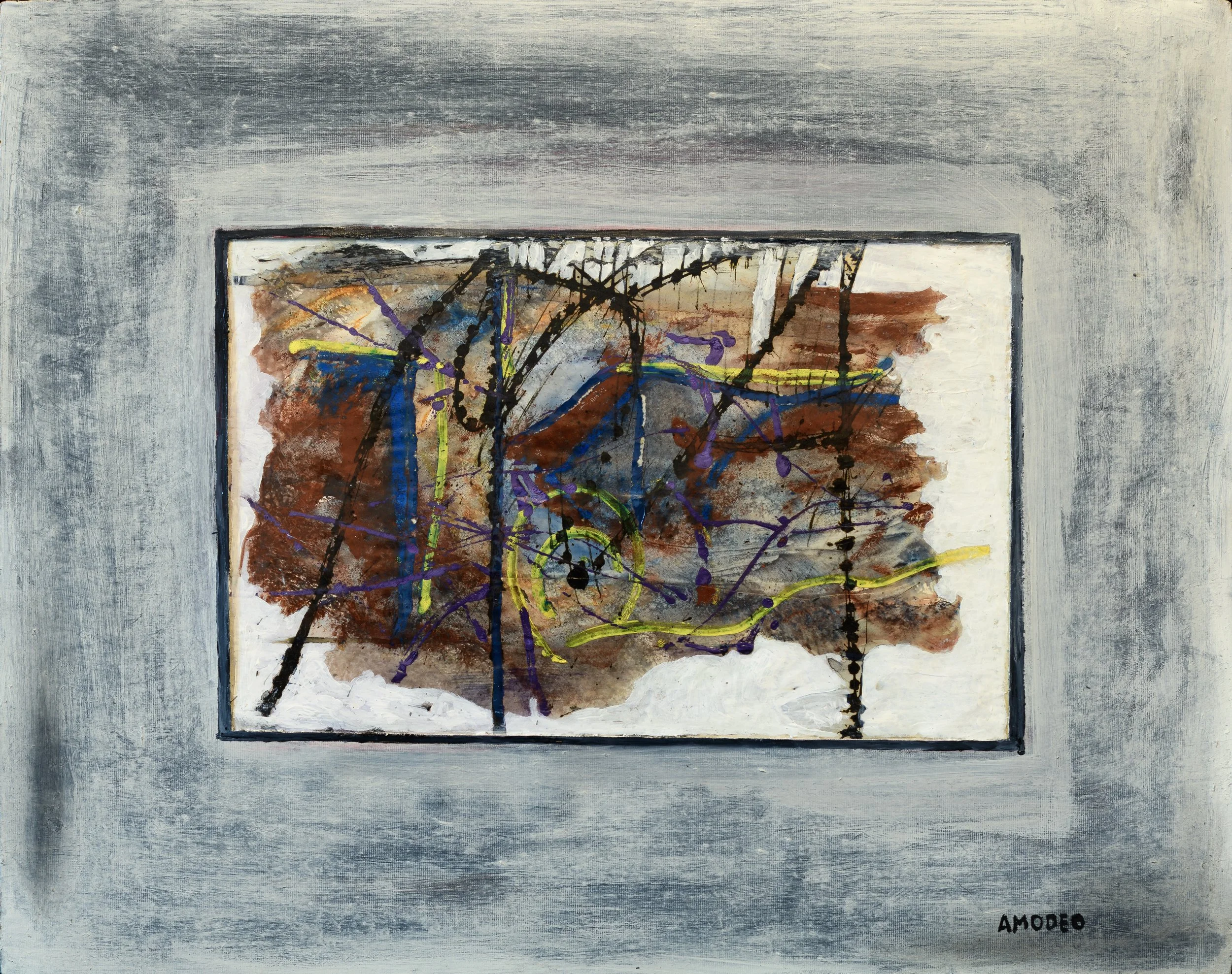  Inizio-fine 
olio su carta e tavola, 21 x 33 cm, 1982

