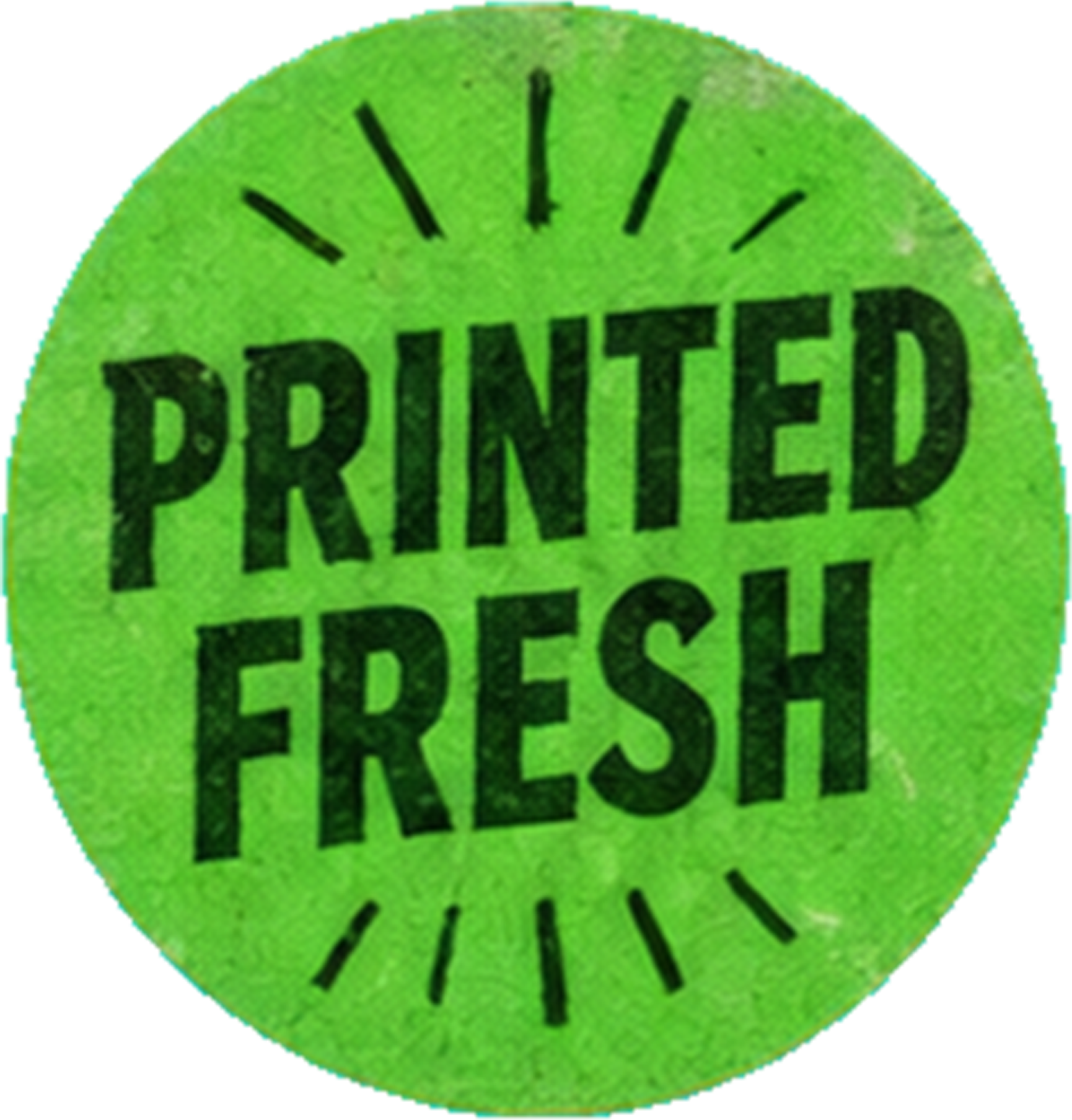 Green printed fresh produce sticker