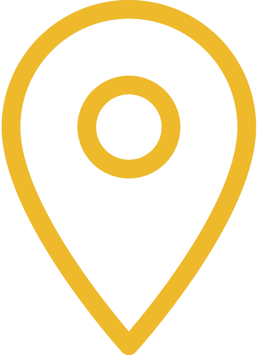 Golden map pin icon with a circular target design inside