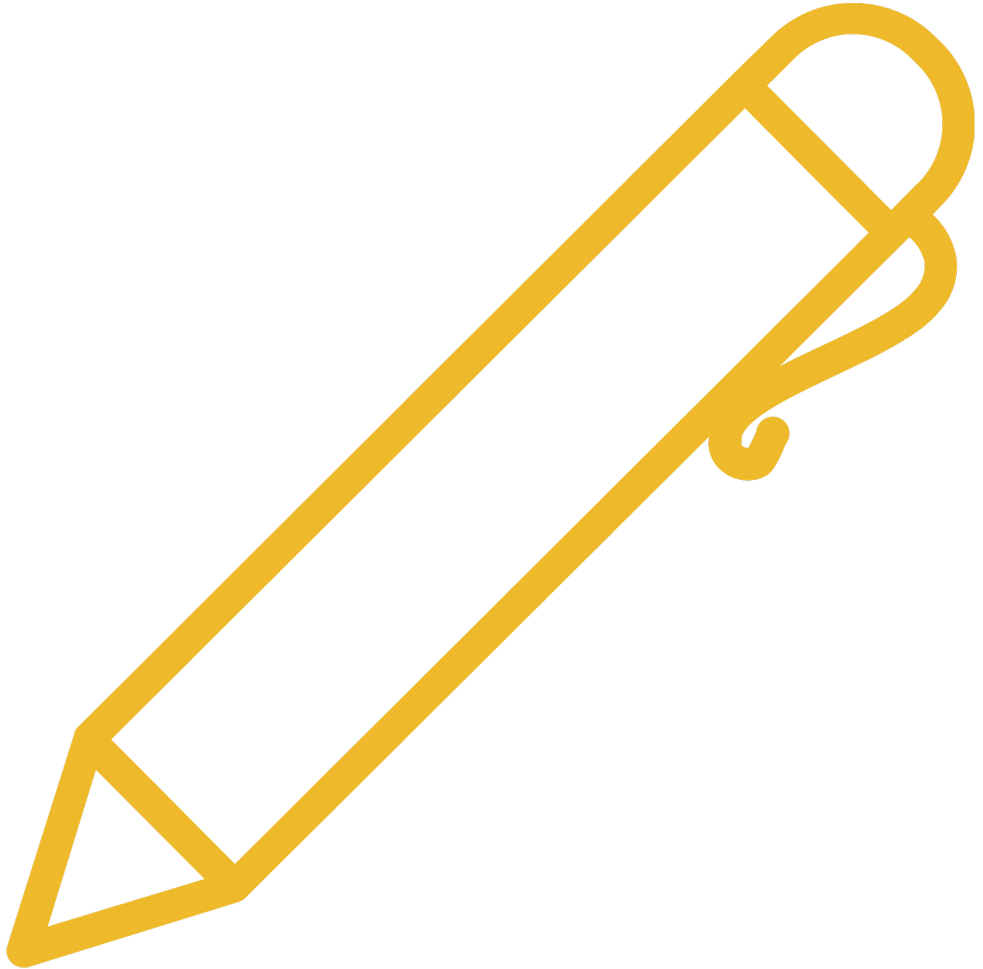 Outline of a yellow highlighter pen on a black background.