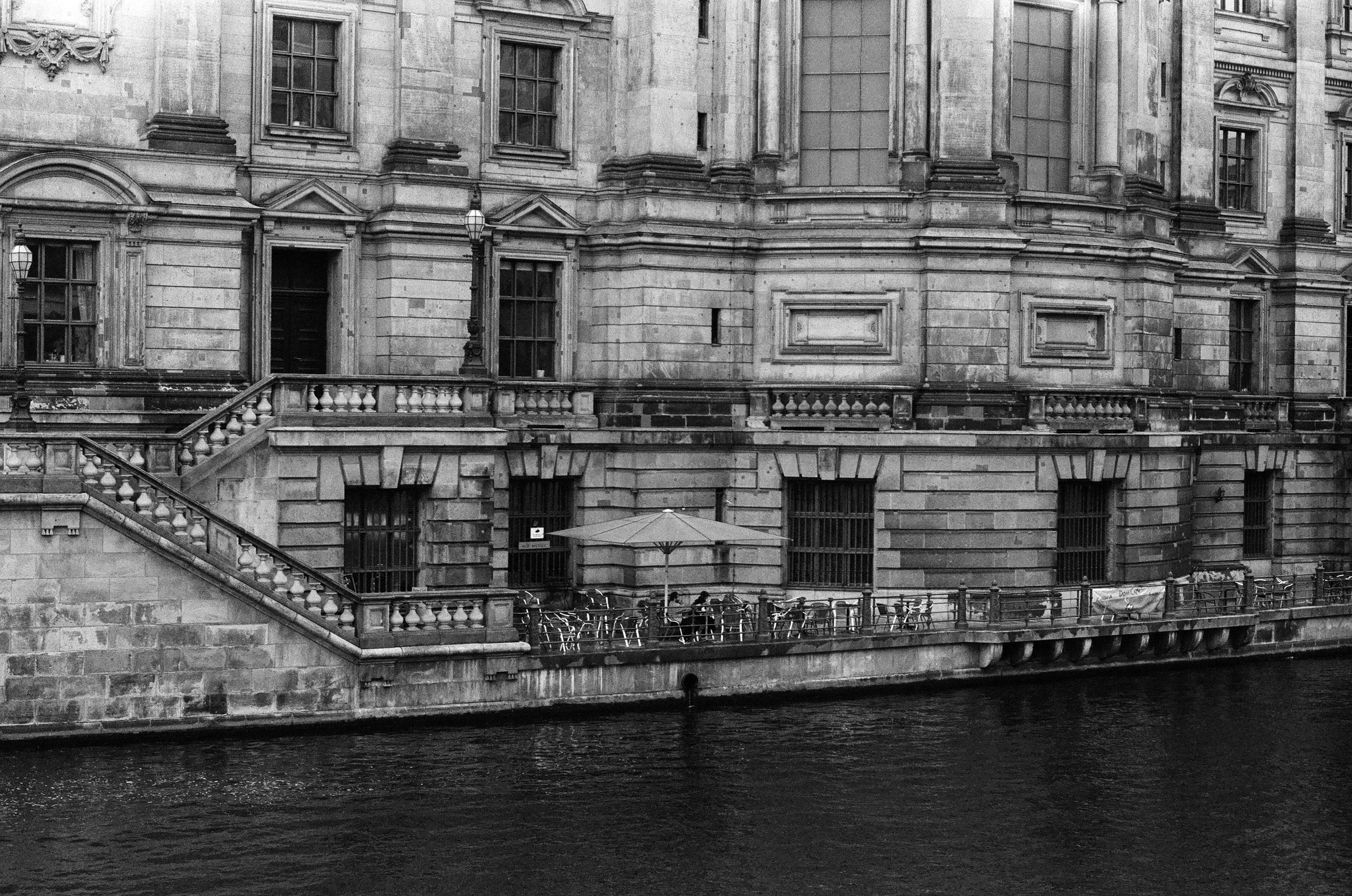 Historic riverside facade beside the River Spree