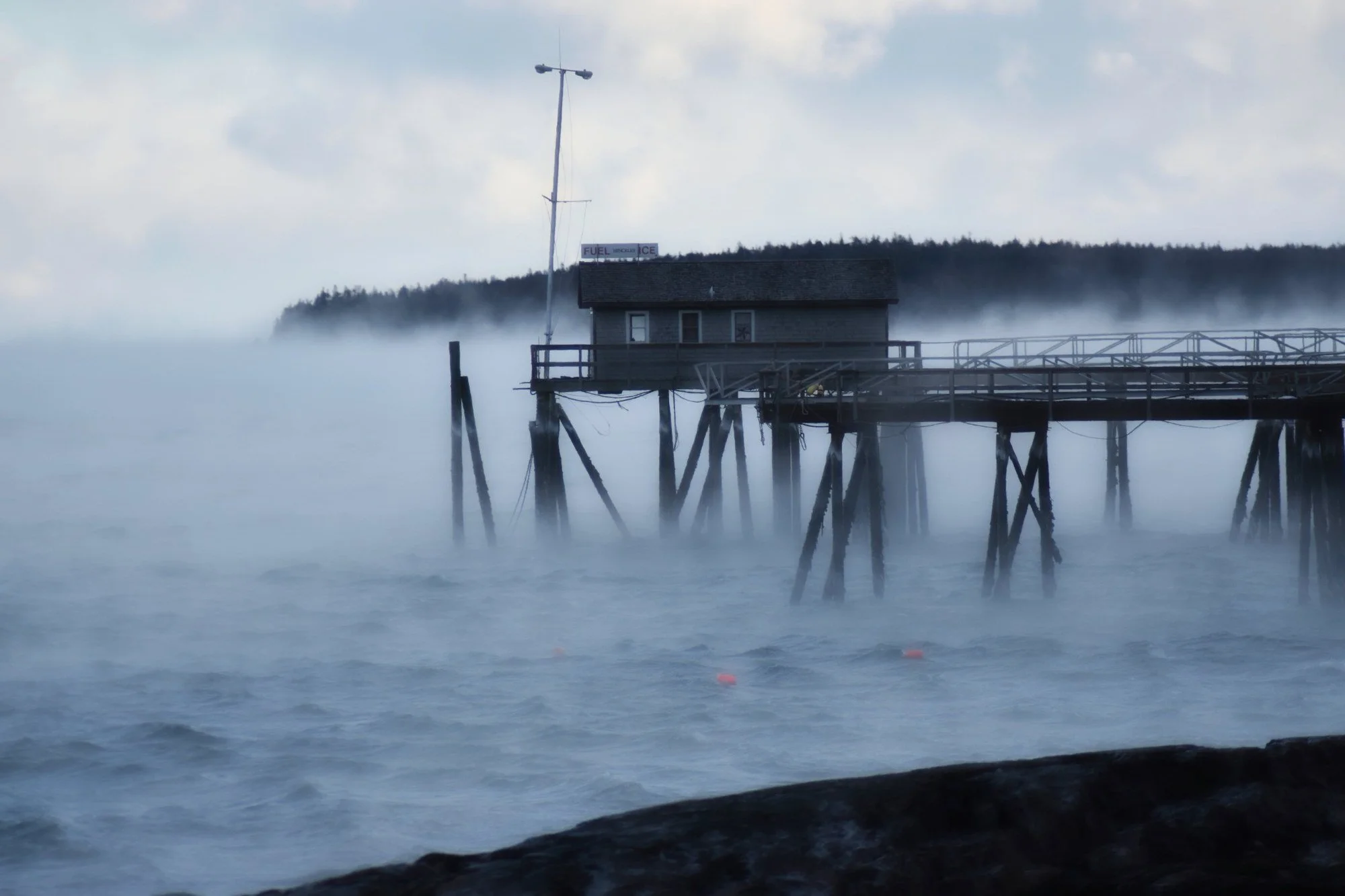 Manset Wharf in Sea Smoke