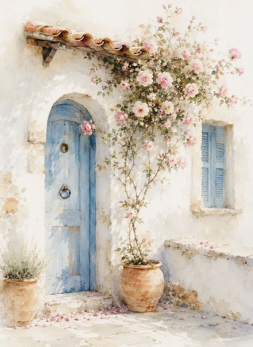 Pale Stone and Petals