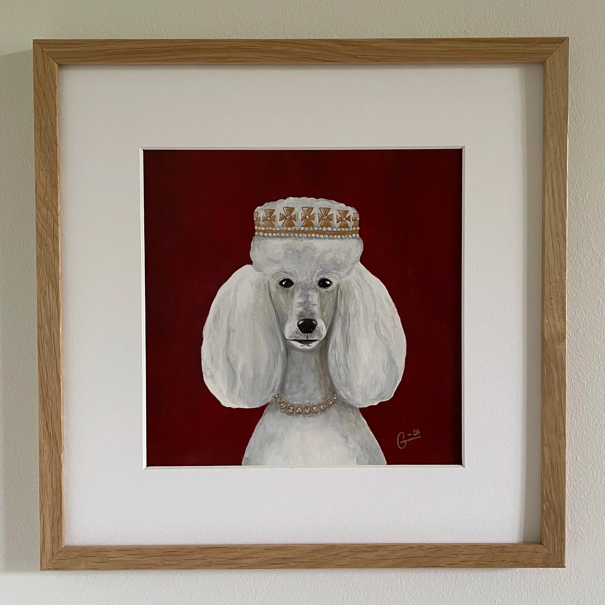 Les Royales - Poodle -
32 x 32 cm including the oak frame