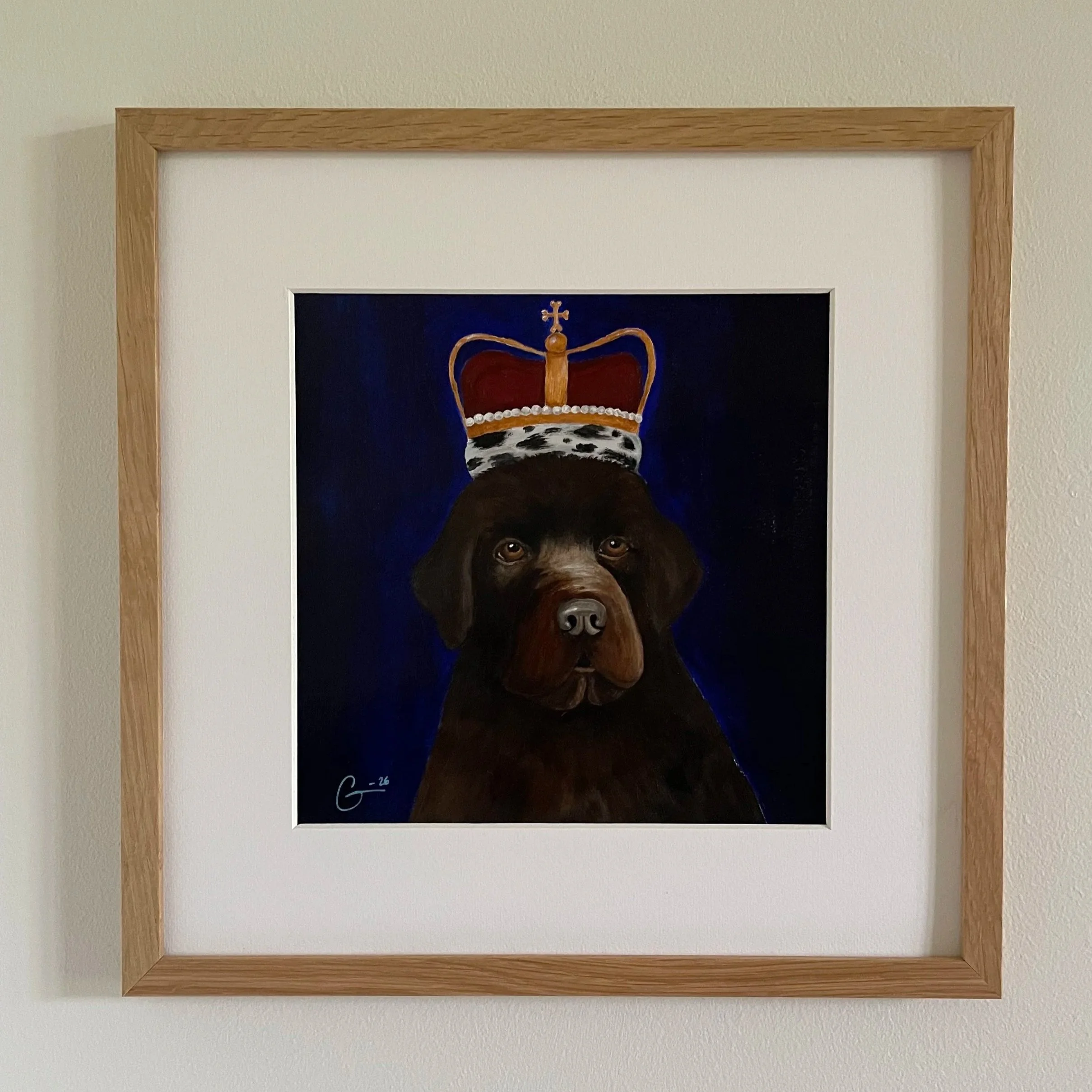 Les Royales - Newfoundland II -
32 x 32 cm including the oak frame