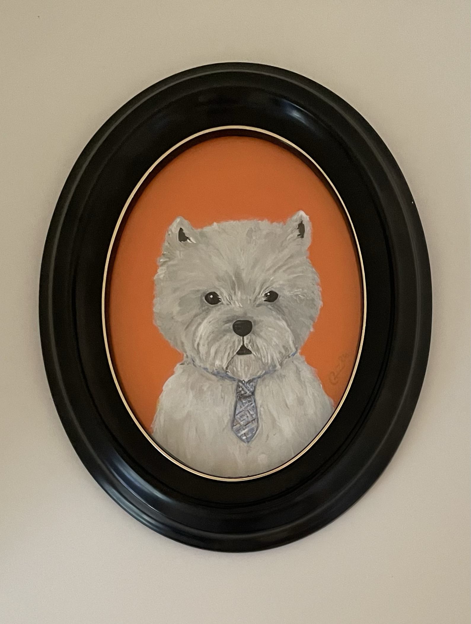 Westie - 20 x 16 cm including the frame