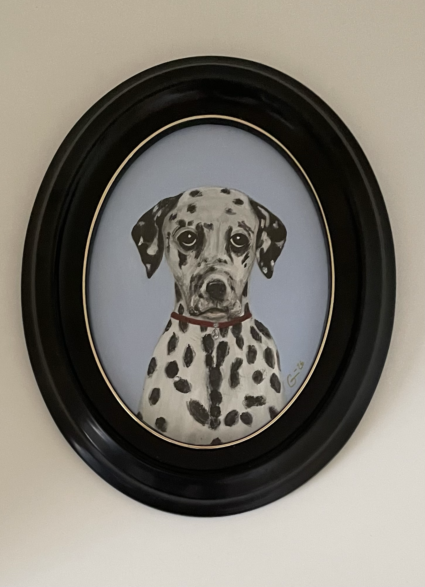Dalmatian - 20 x 16 cm including the frame