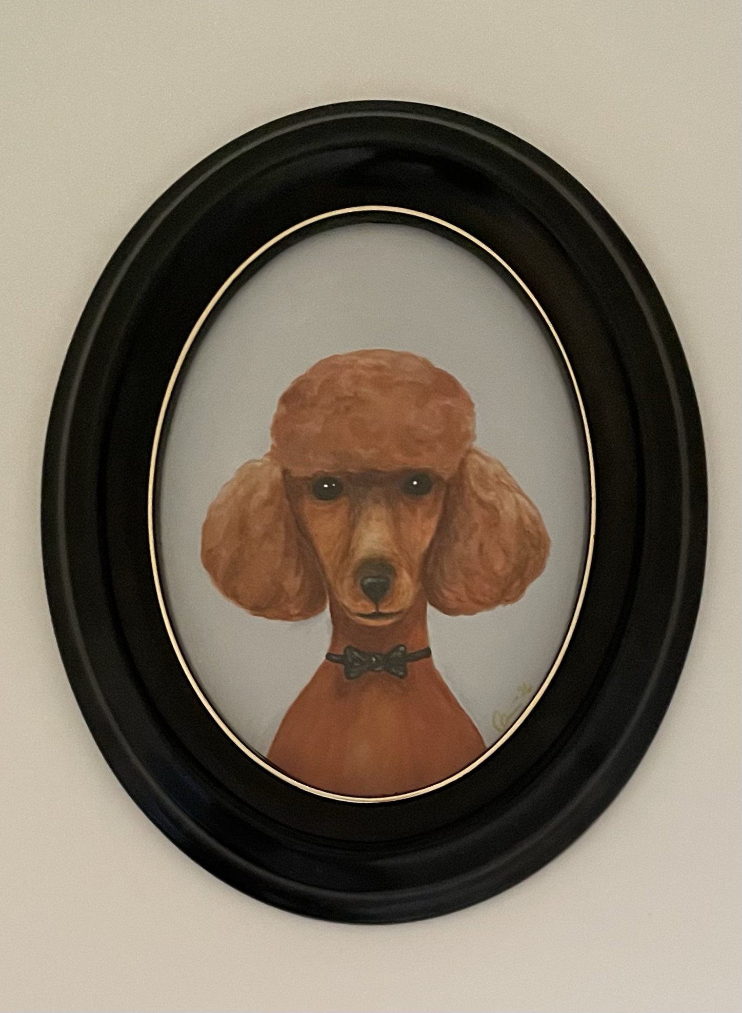 Poodle - 20 x 16 cm including the frame