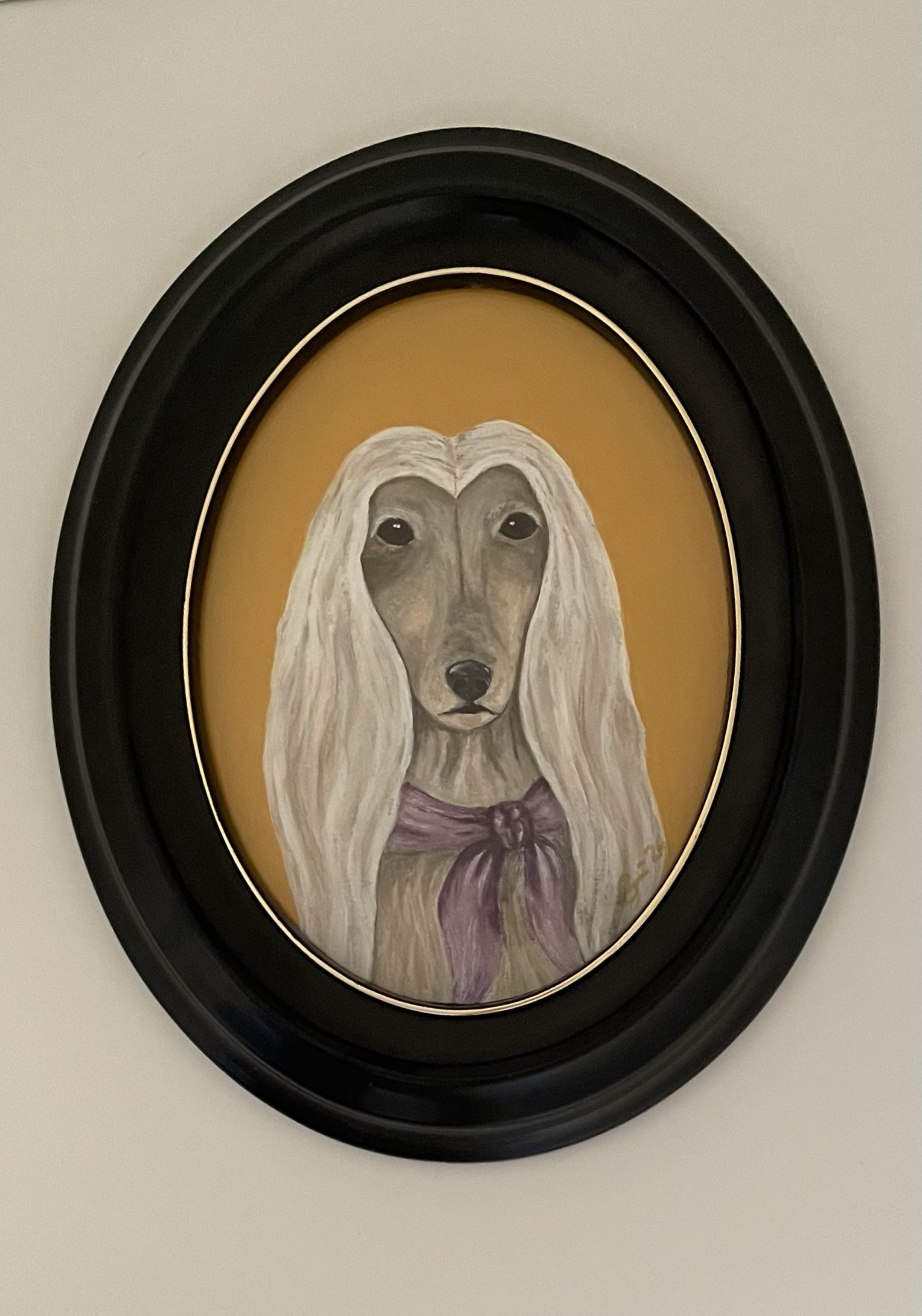 Afghan Hound - 20 x 16 cm including the frame