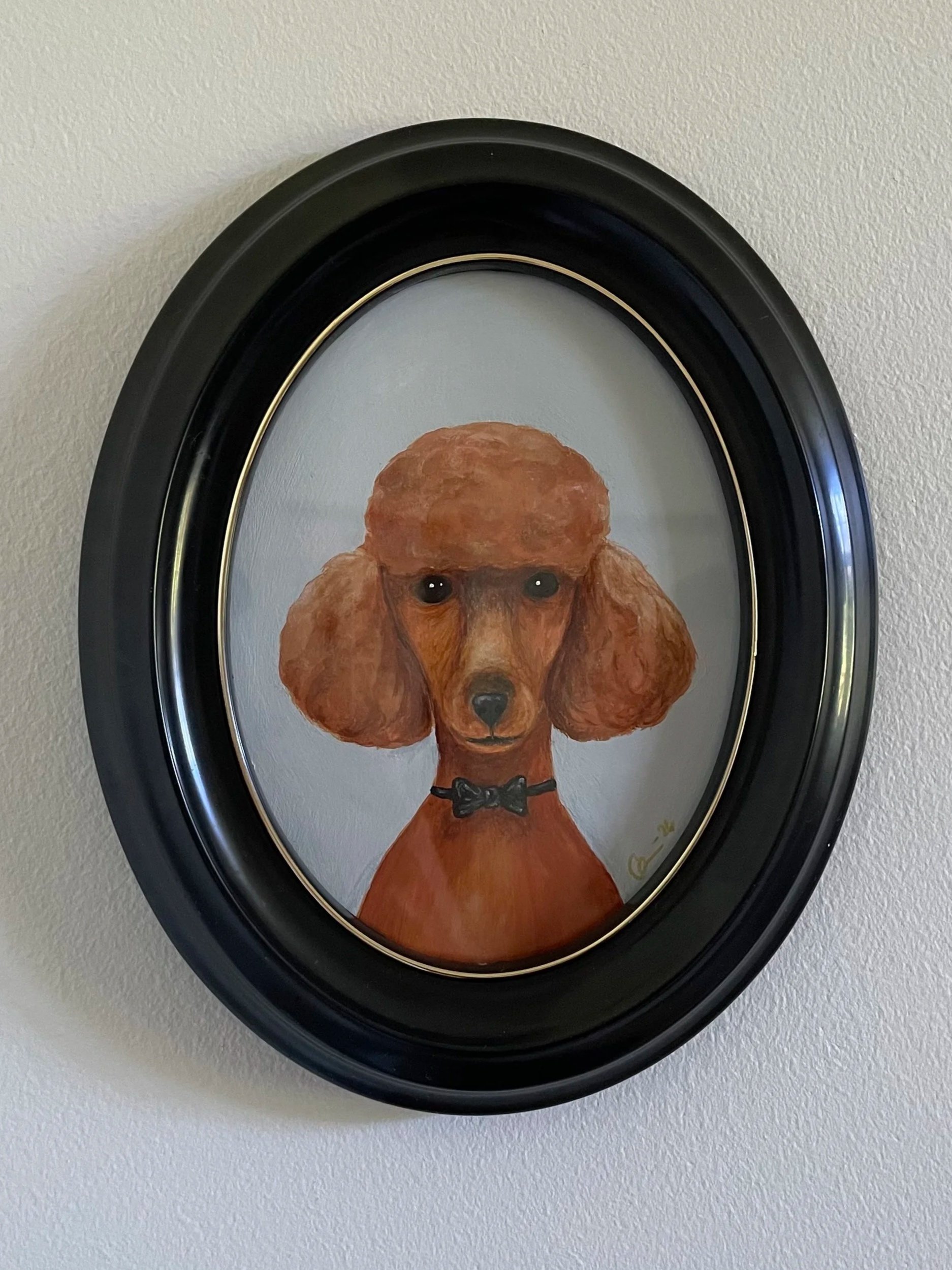 Poodle - 20 x 16 cm including the frame
