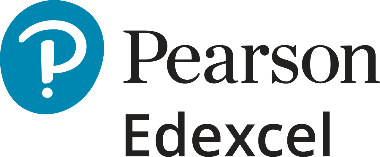 Pearson Edexcel logo featuring a blue circle with a white question mark and the words 'Pearson Edexcel' in black text.