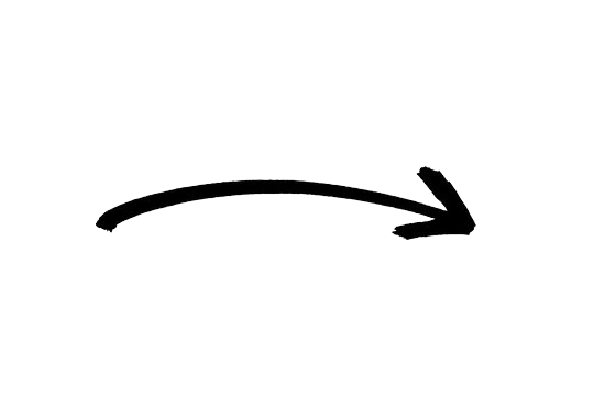 A black and white handwritten arrow pointing to the right with a curved tail.