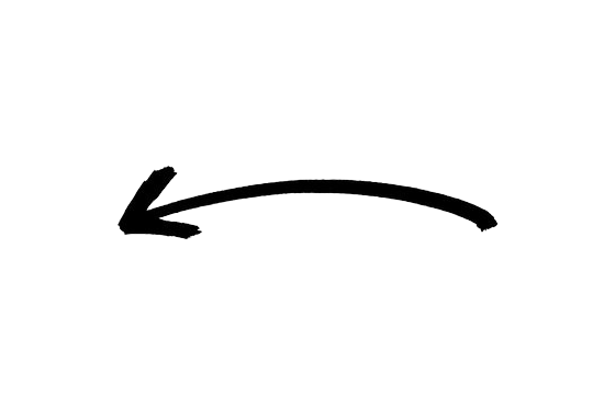 Black background with a white, hand-drawn arrow pointing left.