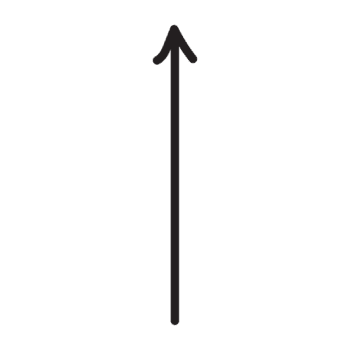 A black arrow pointing upward in the center of the image.