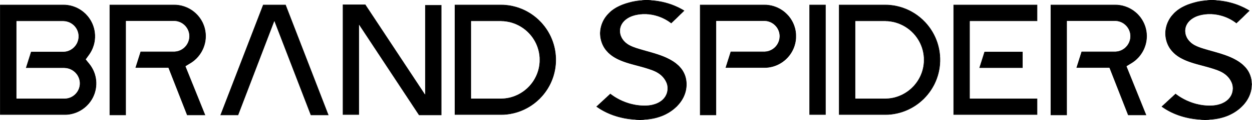 Schwarzer Hintergrund mit der weißen, outline Schrift, die die Worte "BRAND SPIIDERS" zeigt.