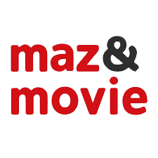 Logo mit roten Buchstaben 'maz & movie' auf schwarzem Hintergrund