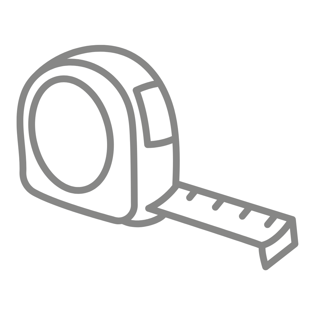 Line drawing of a measuring tape.