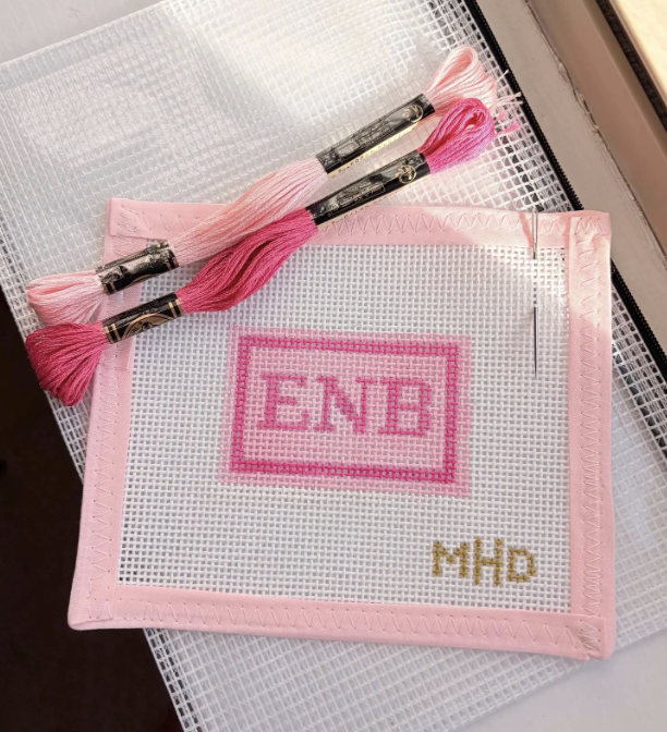 Beginner Needlepoint Luggage Tag