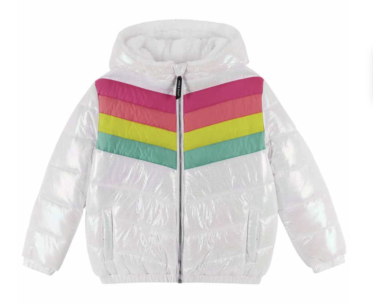White Striped Puffer Jacket