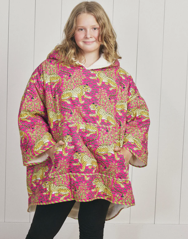 Print Fresh Quilted Sherpa Poncho