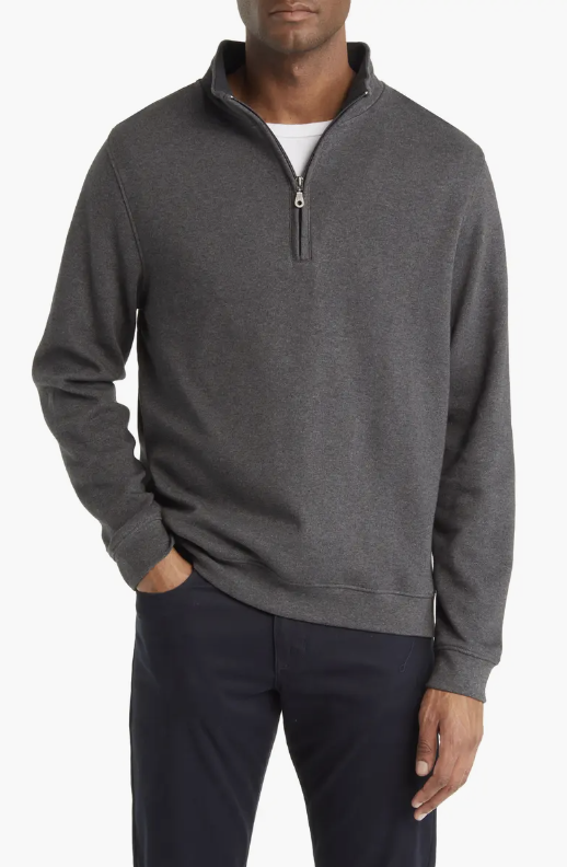 Scott Barber Cotton 3/4 Zip Sweater