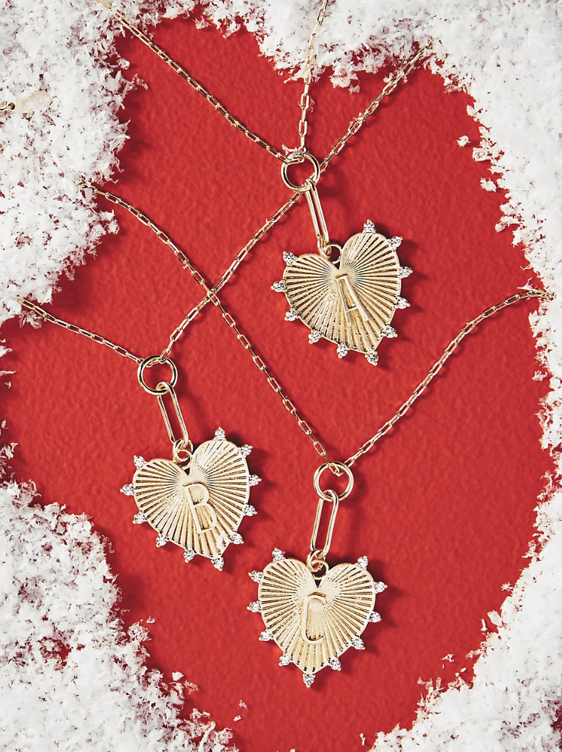 Anthro Initial Pendant Necklace