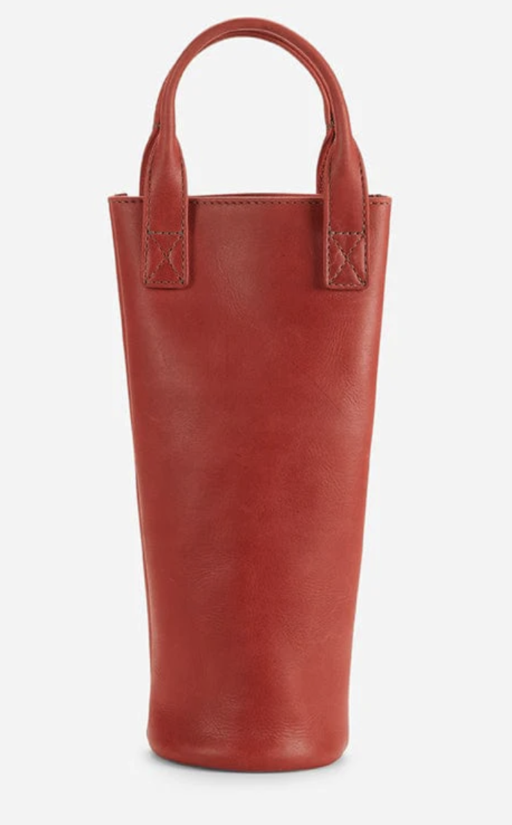 Leather wine tote
