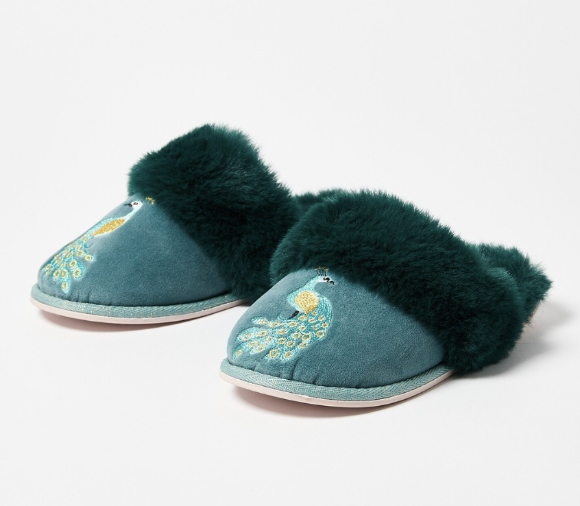 Oliver Bonas Peacock Slippers